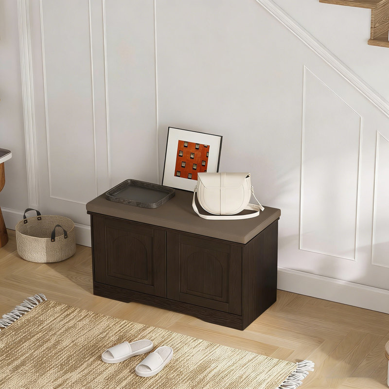 Banc de rangement pour hall d'entrée avec range-chaussures, Espresso