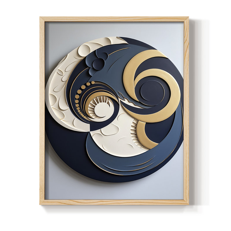 Reproduction encadrée ABSTRACT Series DLV - bois massif, Naturel, 11" H x 9" W
