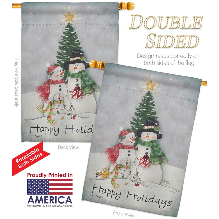 Breeze Decor Double Sided 40'' H x 28'' W Polyester Christmas Flag Set ...