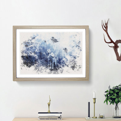 White Wolves in the Forest - Framed Print