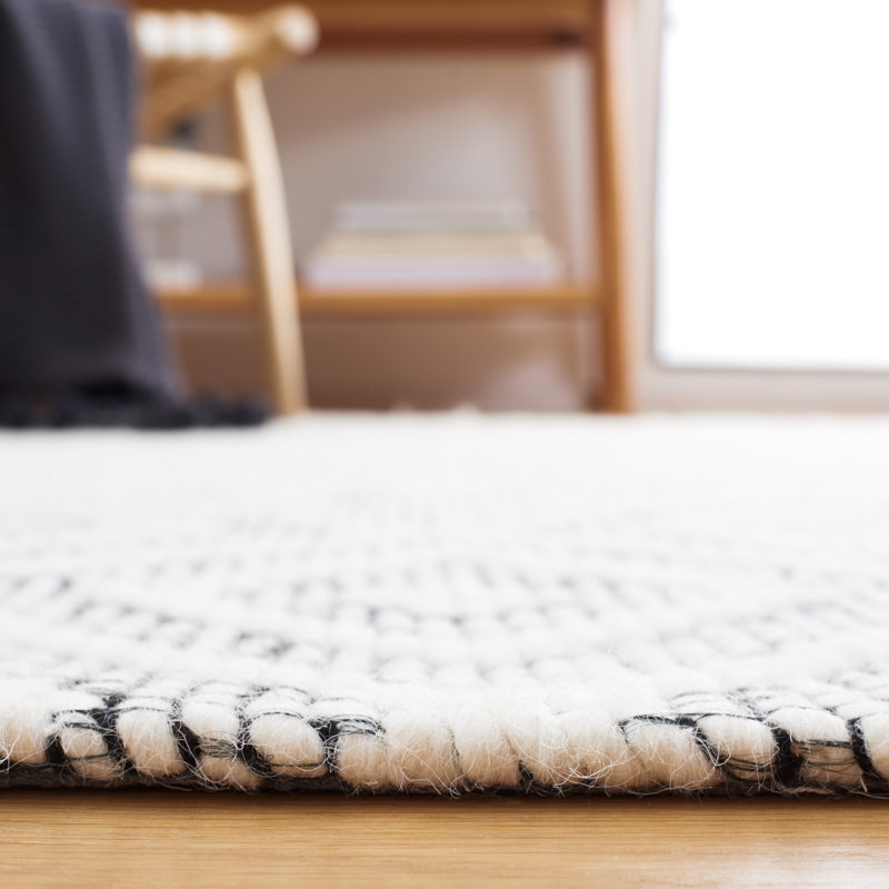 Tapis géométrique en laine et en coton tissé à la main Castillo, Rectangle 6 pi x 9 pi