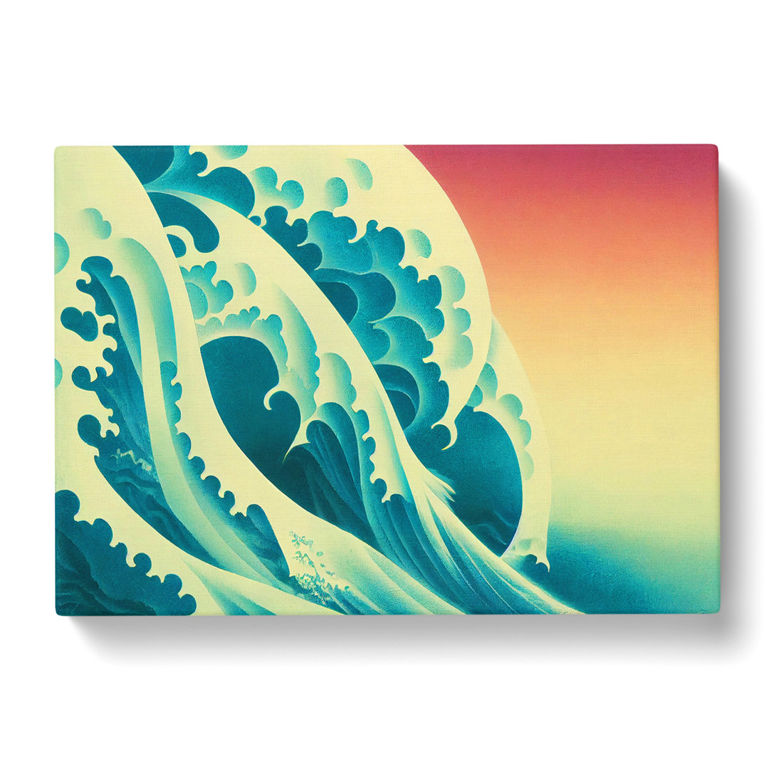 Japanese Wave Sunset Vol.4 - Wrapped Canvas