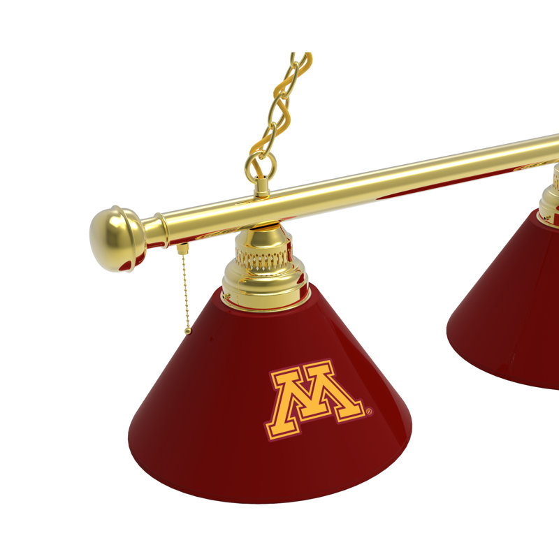3 - Light Pool Table Lights Pendant, Brass, Minnesota Golden Gophers