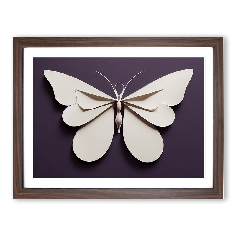 Luxurious Butterfly - Framed Print, 46cm H x 64cm W x 2cm D, Walnut