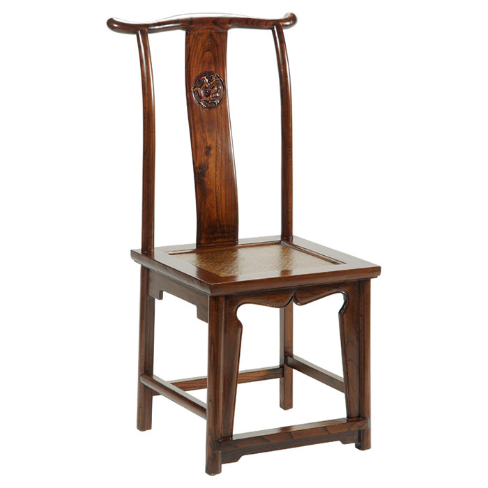 Solid Wood Queen Anne Back Side Chair, Warm Elm