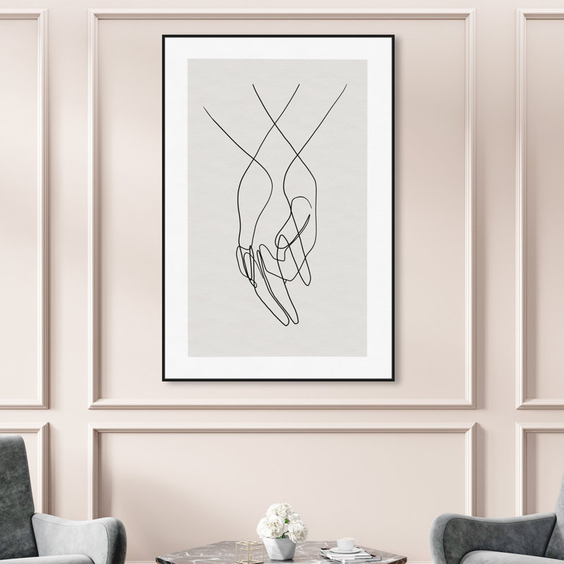 «Hands Shapes», impression sur toile, H 54 po x l 36 po, Toile encadrée, Noir