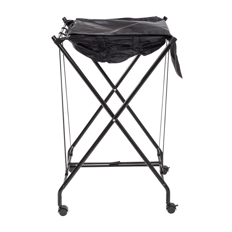 Panier à linge avec roulettes et couvercle, Noir