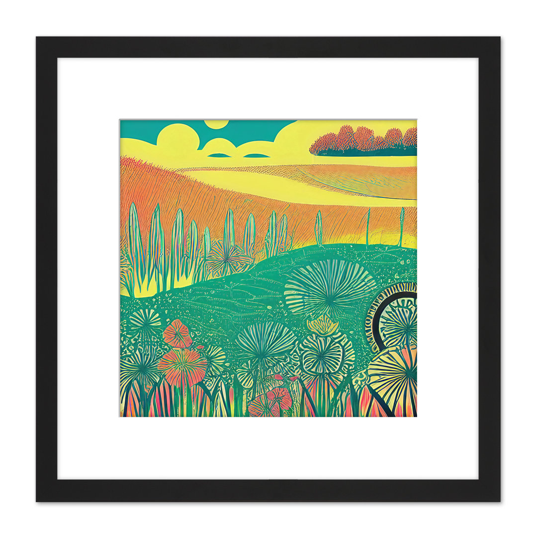 Bright Summer Countryside Scenic Landscape - Single Picture Frame Print