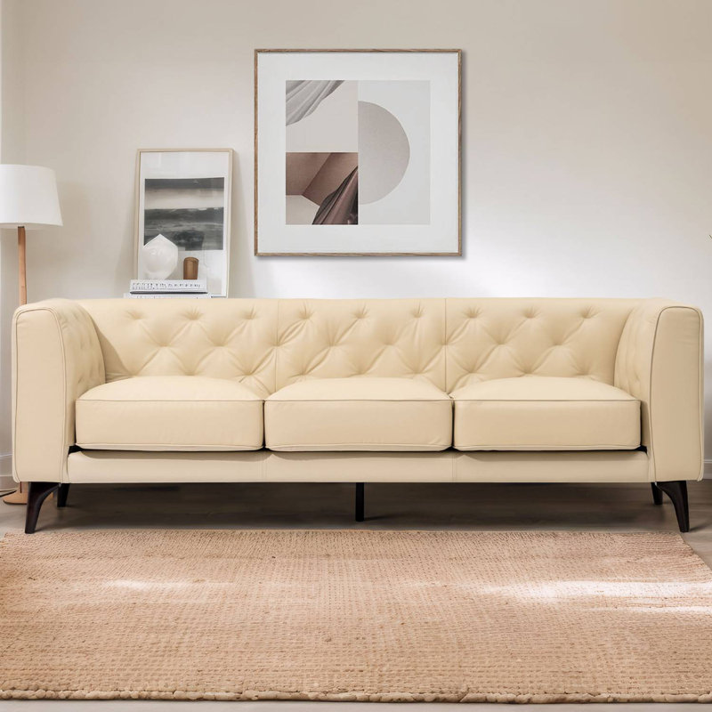 Canapé modulaire en cuir 3 places, Beige