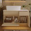 Petit meuble-lavabo flottant simple avec lavabo