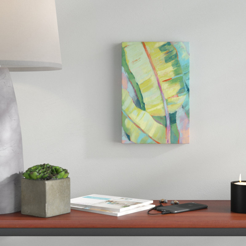 Vibrant Palm Leaves I by Jennifer Goldberger - Painting Print, Wrapped Canvas, 30cm H x 20cm W