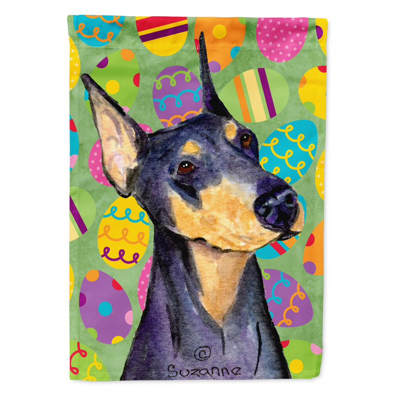 Drapeau de jardin Atara, Doberman (noir et mauve)