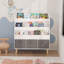 Bibliothèque avec 3 bacs de rangement en tissu, organisateur de présentation de livres-129864753