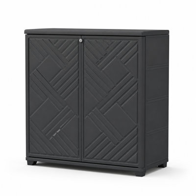 200 Gallons Diamond-Shaped Outdoor Storage Cabinet with Adjustable Shelf