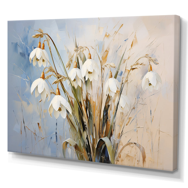 «White and Blue Snowdrops Simplicity II», reproduction sur toile, H 24 po x l 32 po x P 1 po, Toile tendue
