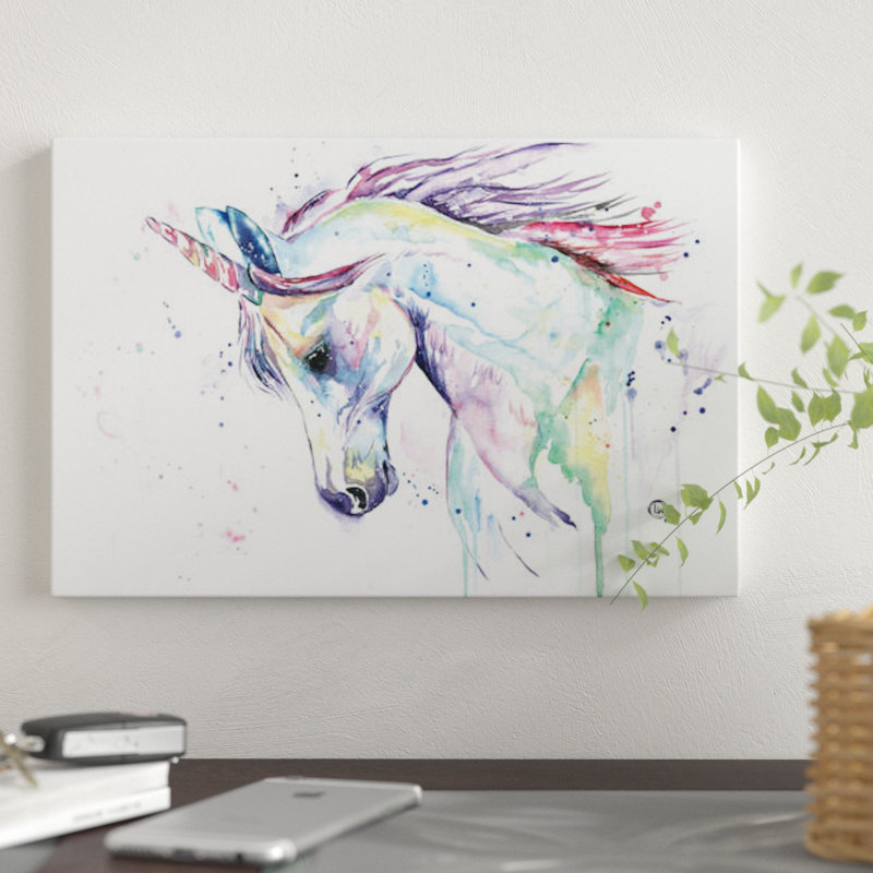 «Kenzie's Unicorn» par Lisa Whitehouse - impression sur toile tendue, Toile tendue, Sans cadre, H 18 po x l 26 po x P 1,5 po