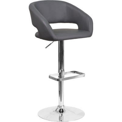 Amberlie Modern Upholstered Adjustable-Height Barstool with Footrest by Flash Furniture by Wade Logan