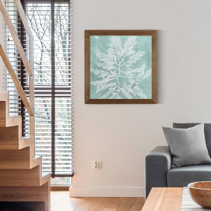 Algue sur Aqua I-impression encadrée, Toile avec cadre érable, H 21 po x l 21 po x P 1 po, Pas de tapis
