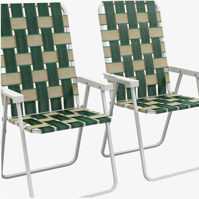 Ensemble de 2 chaises pliantes pour l'extérieur, chaises de camping d'extérieur classiques, chaises de jardin portatives pour le camping, le jardin, la piscine, la plage, la cour arrière avec accoudoirs Outsunny