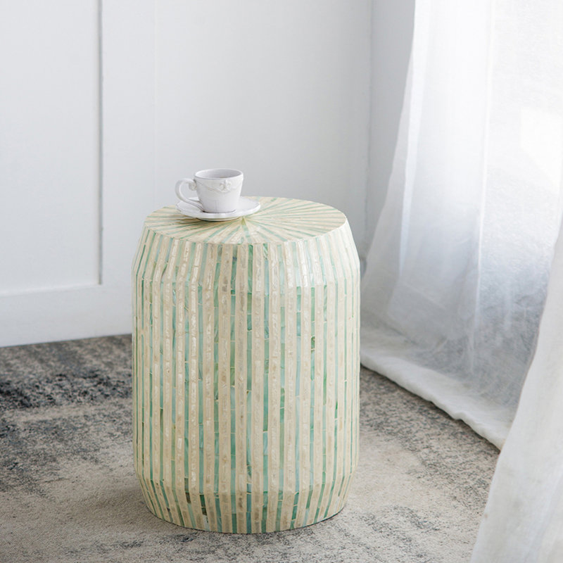 14x14x18" Accent Stool with Striped Pattern