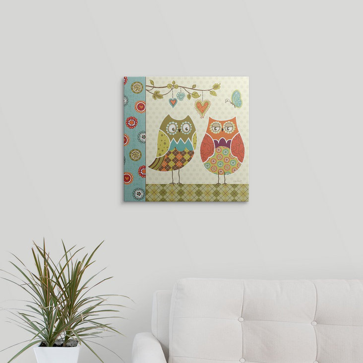 « i » par lisa audit, impression Owl Wonderful, H 35 po x l 35 po x P 1,5 po, Toile
