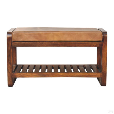Banc en bois massif à lattes Buffalo
