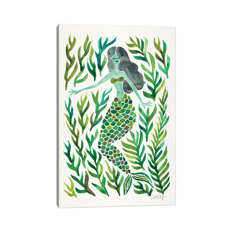Kelp Forest Mermaid by Cat Coquillette - Wrapped Canvas Painting