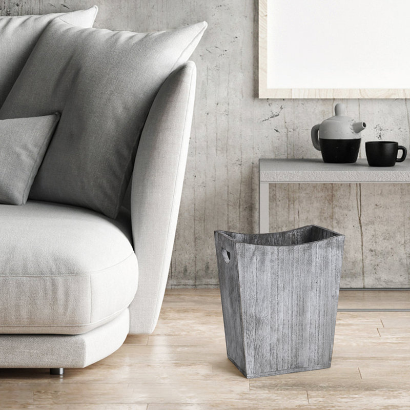 Poubelle en bois 2,37 gallons, Gris