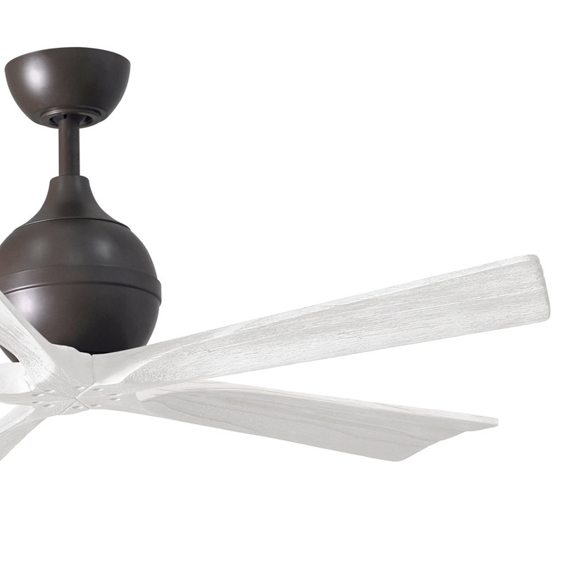 Ventilateur de plafond standard à 5 pales avec télécommande, 52", Bronze texturé, Blanc mat