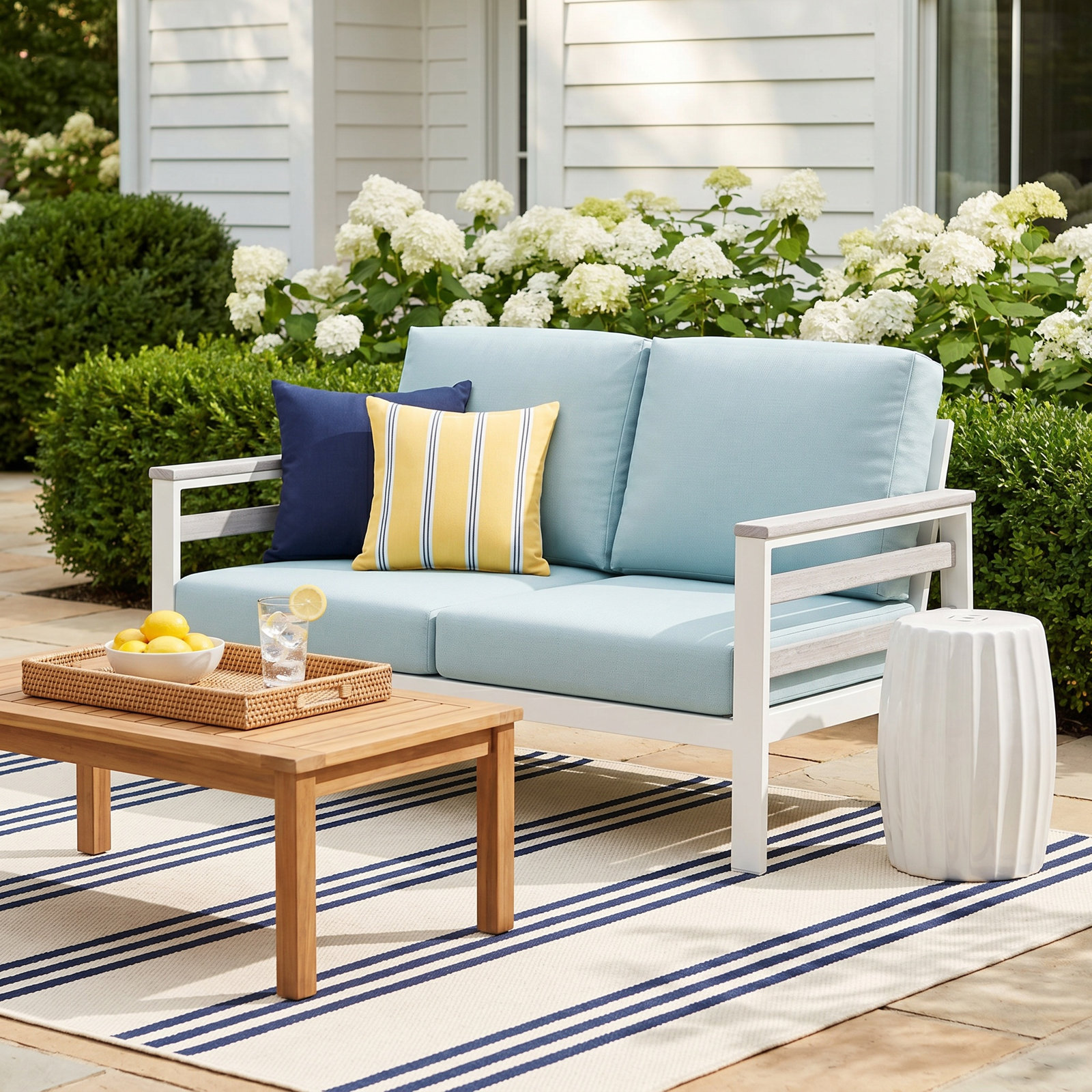 Townsend 55" Sunbrella® Patio Loveseat, Bliss Dew