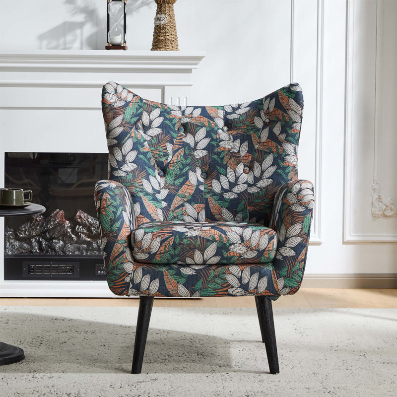 Élégant fauteuil à oreilles avec design capitonné et confort ergonomique pour les espaces de vie modernes