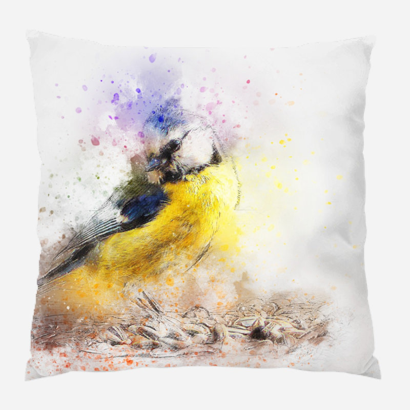Coussin oiseau Waterloo, Microsuède, Intérieur