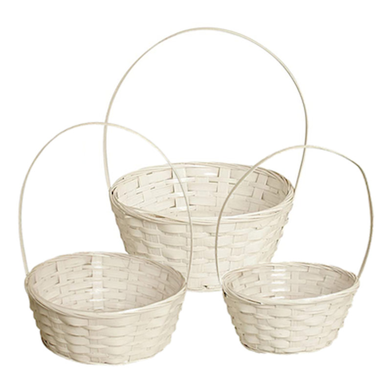 Panier en bois massif, Blanc