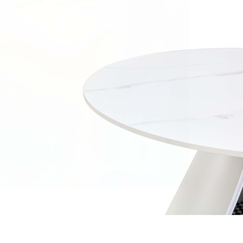 Ensemble de 2 tables basses rondes avec plateau en marbre et base en acier avec 2 lits pour chat multifonctionnels et élégants
