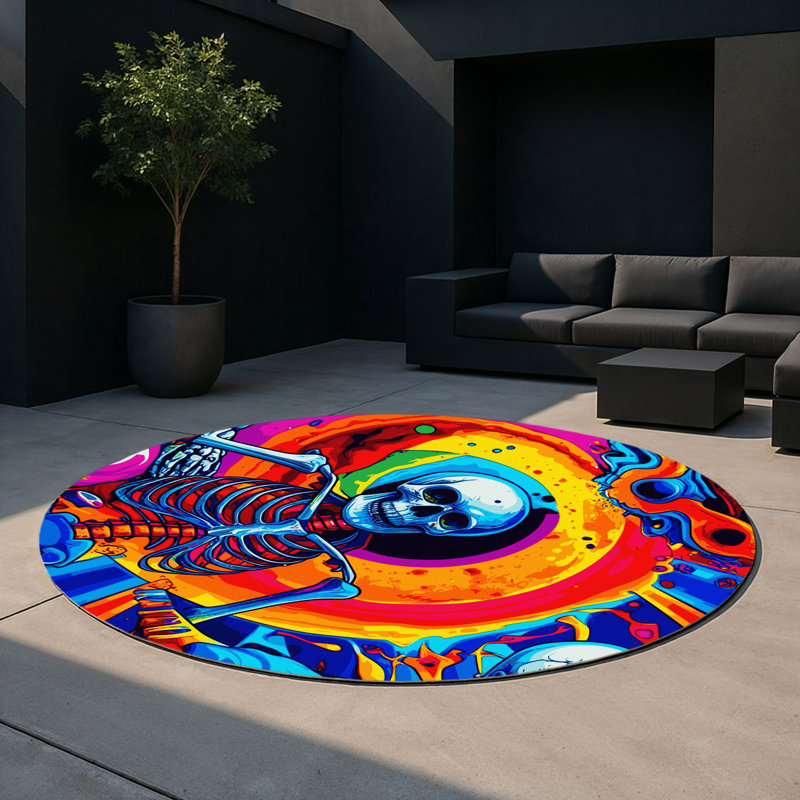 Aurora Ripple Indoor And Outdoor Area Rug, Round 5'