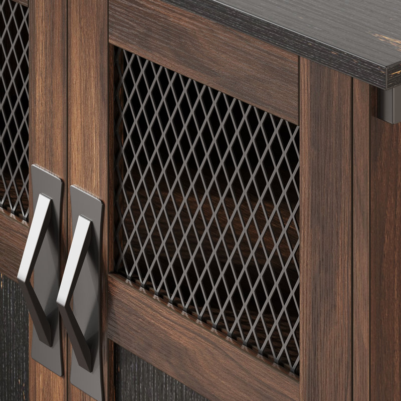 Sideboard With 2 Mesh Door, Brown