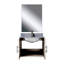 Meuble-lavabo simple blanc lustré 24 po X P 22 po D, comptoir en marbre de Carrare, 18 po Ensemble miroir et robinet