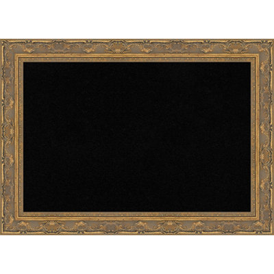 Filigree Gold Framed Corkboard, Black Cork Bulletin Board, Organization Board, Pin Board