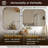 Contemporary Cut Corner Octagonal Scalloped Bathroom Vanity Mirror | Stainless Steel Frame-307394498-306995300