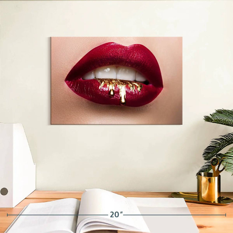 Shuttleworth Red Gold Drip Lips, 8" H x 12" W