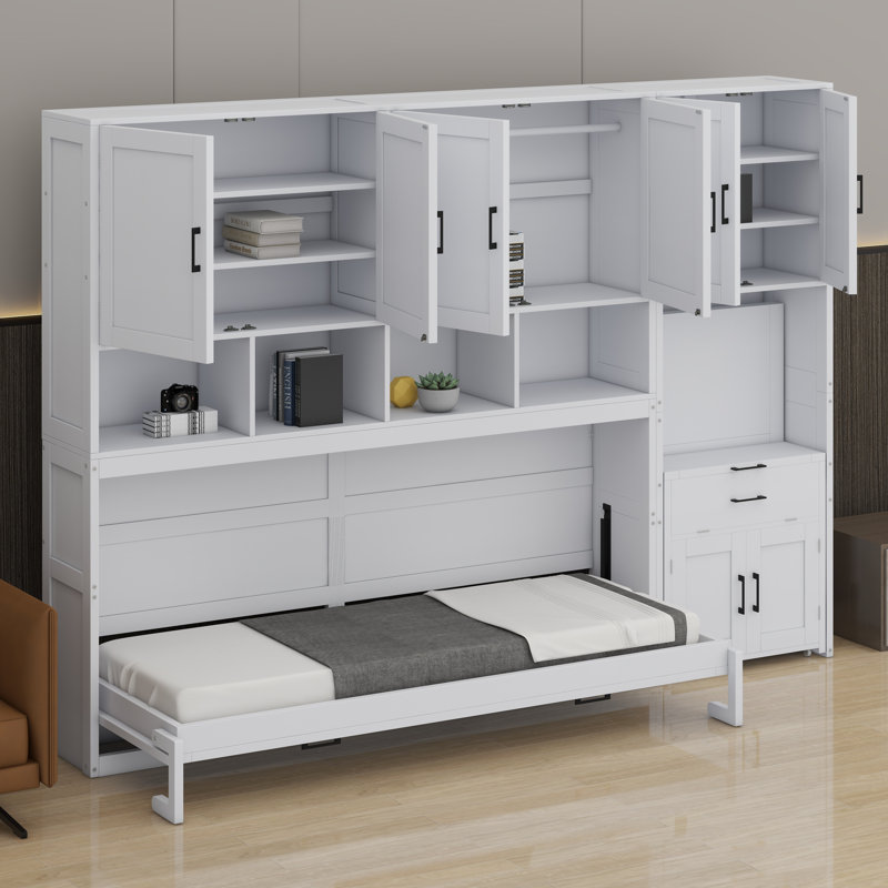 Lit escamotable mural avec placard et bureau Murphy