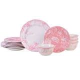 222 Fifth Adelaide Blush 12-Piece Porcelain Dinnerware Set - Service For 4, Plate & Bowl Set