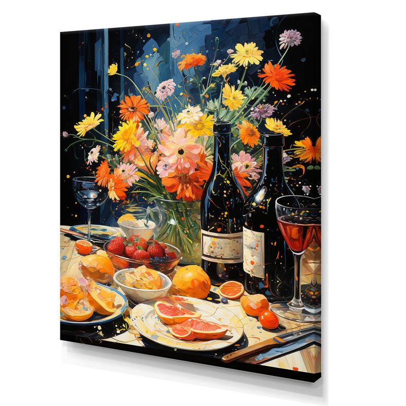 Pique-niques français à Bordeaux sur toile, Toile tendue, 32" H x 16" W