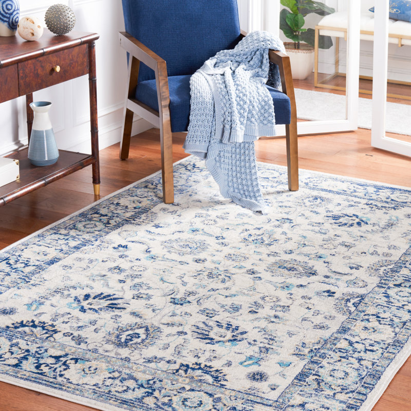 Huggard Area Rug In Blue/Beige, Rectangle 9' x 12'