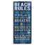 «Beach Rules», panneau de motif de planches bleues, motifs de motivation, art mural par Stephanie Workman Marrott-105778328-105778329