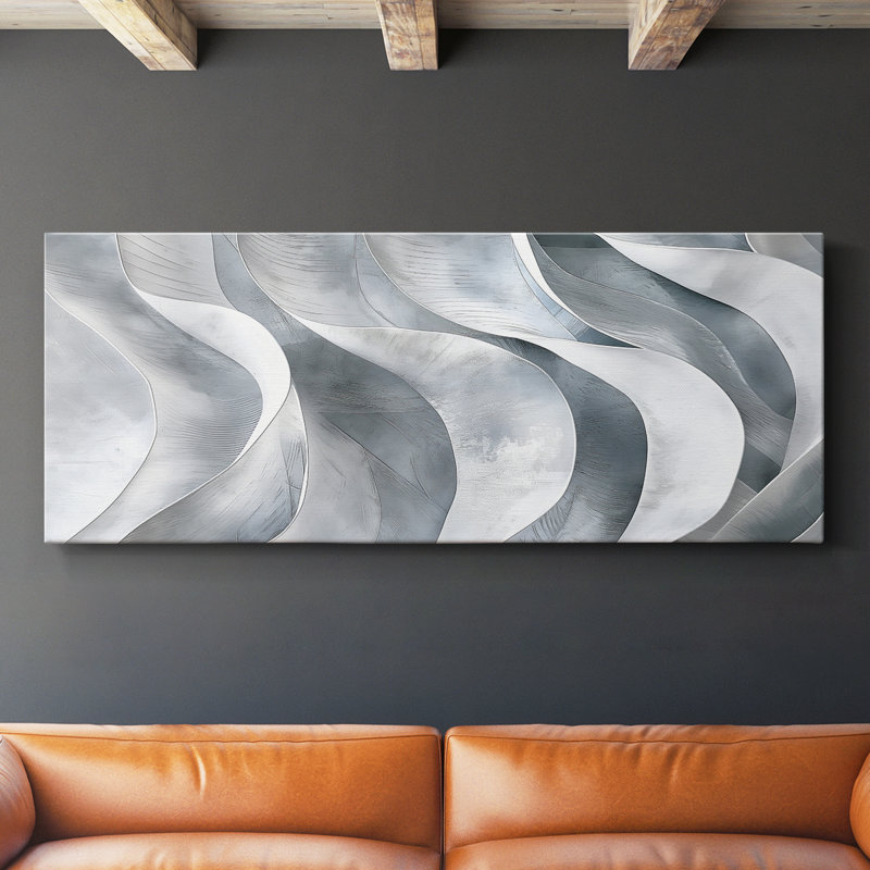 Série abstraite - CDLXVII - Toile tendue avec châssis - Prêt à accrocher, H 20 po x l 50 po