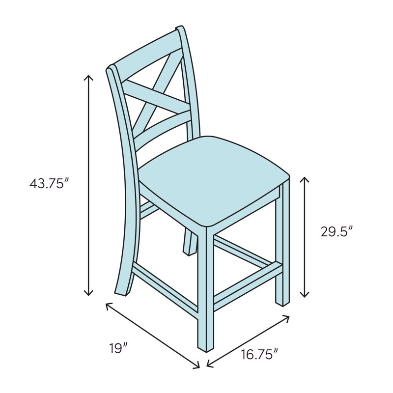 Statice Dahlia 30" Bar Stool, Walnut