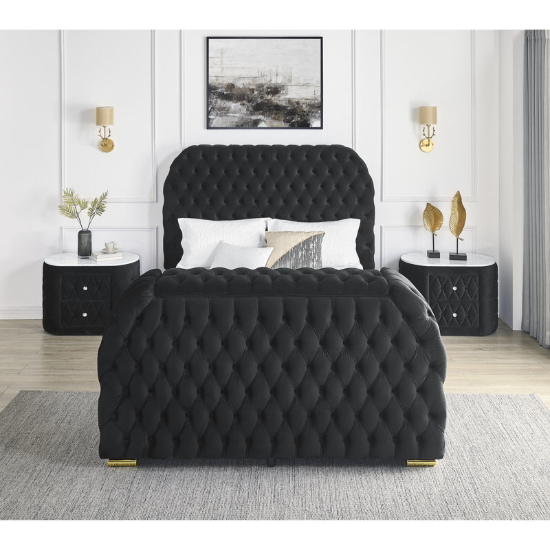 1pièce table de chevet ovale en faux marbre à 2 tiroirs avec finition capitonnée et capitonnage