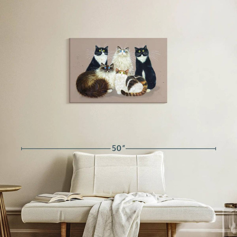 Brampt Five Cat Gang, 20" H x 30" W