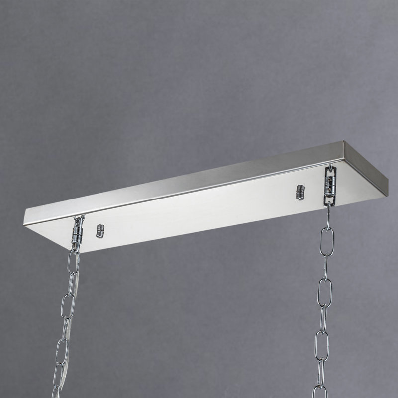Lustre géométrique à intensité variable à 10 lumières Grasiela, Argent